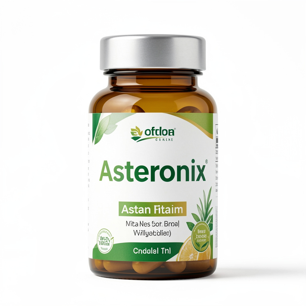 Asteronix natural supplement capsules — 60-capsule pack with plant-based formula